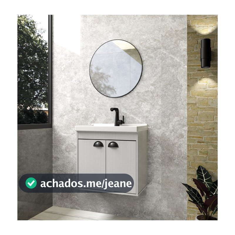 Gabinete Banheiro Armario Cuba Pia 100% Mdf  - Siena 50 cm