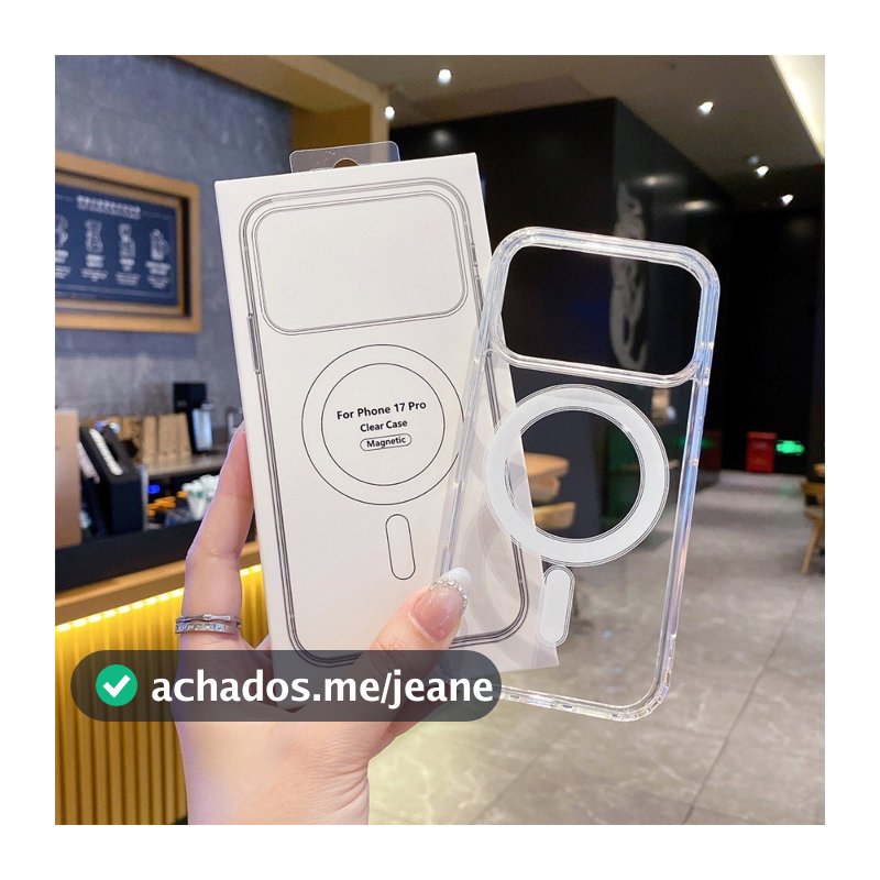Capa Magnética Transparente Anti Impacto para iPhone 18 17 16 15 14 13 12 11 Pro Max/16E/17E TPU