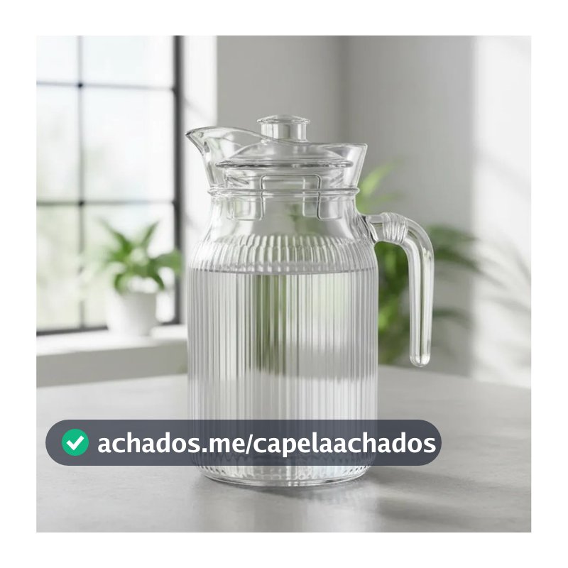 Jarra De Vidro Com Tampa Aclilica 1,2 Litro Agua Suco Vinho