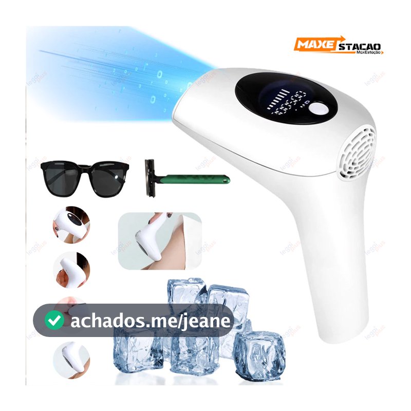 Depilador A Laser 8 Níveis 900 Mil Pulsos Ajustáveis Indolor e Eficaz para Corpo e Rosto