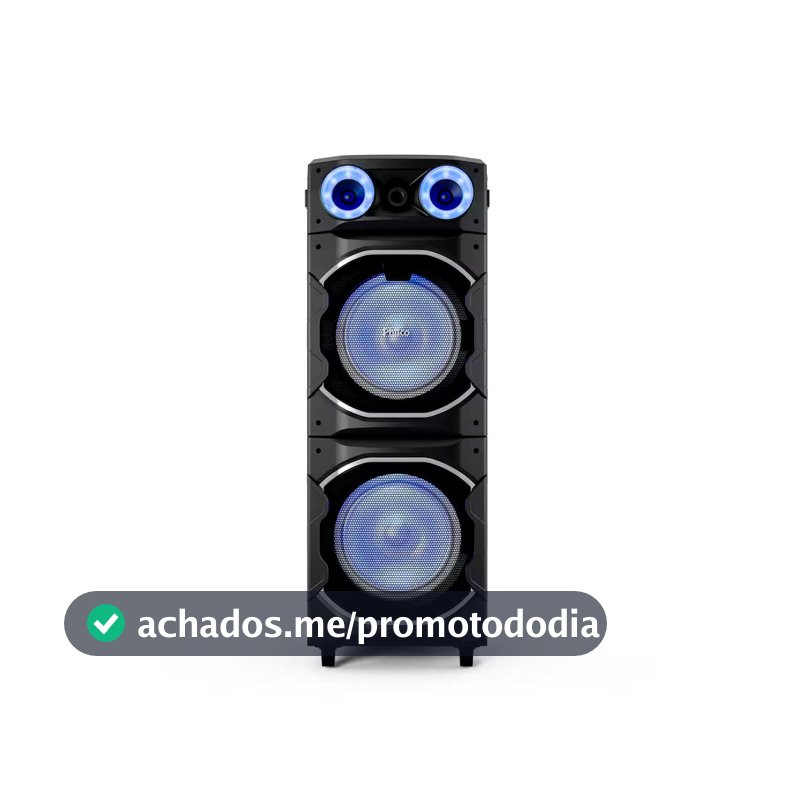 Torre de Som PCX26000 2600W Bluetooth Woofer Duplo 12 Flash Light Philco