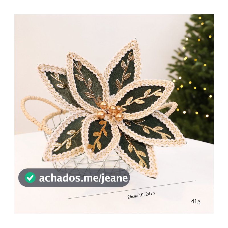 26 CM Flanela Ramo de Flor de Natal Decoração de Árvore de Natal Enfeites de Natal