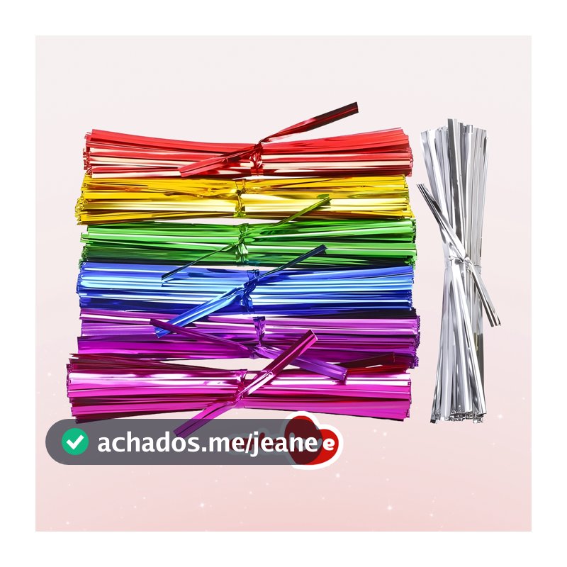 100 Fecho Prático Amarrilo 11cm Metalizado