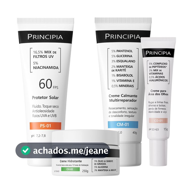 Principia Kit Creme Para os olhos CO-01 + CM-01 + Ch-02 250g+ Ps-01 FPS 60