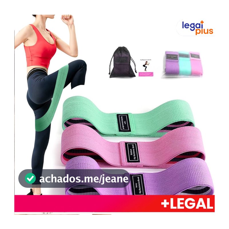 Kit 3 Faixas Elásticas De Exercício Hip Resistance Bands Para Malhar em Casa