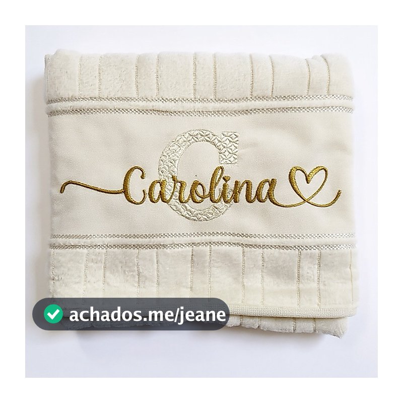 Toalha de Banho 100% Algodão Personalizada Com Nome + Iniciais | Original Dohler 1,40m x 70cm