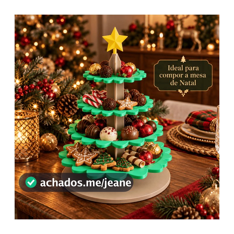 Porta Doces Natalino Árvore De Natal Decorativa