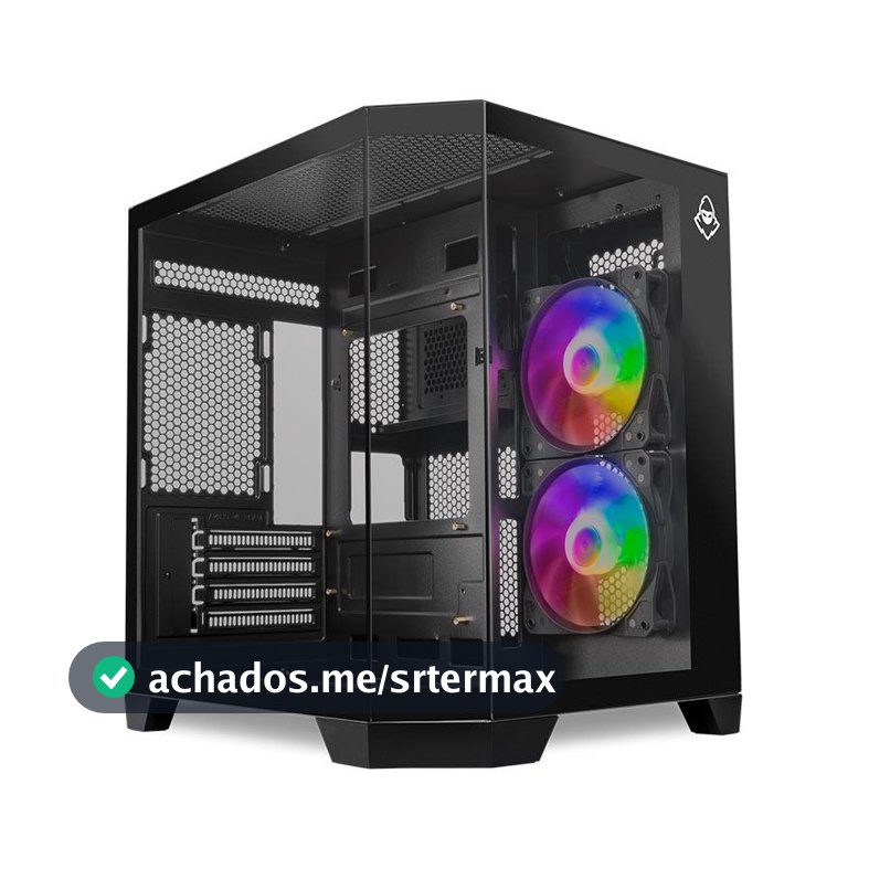 Gabinete Gamer Mancer CV700B, Mini-Tower, Lateral de Vidro, Com 2 Fans, Preto, MCR-CV700B-BK-2F