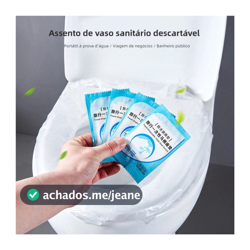Kit 50 Protetores de Assento Sanitário - Descartável Plástico Banheiro Público/Privado