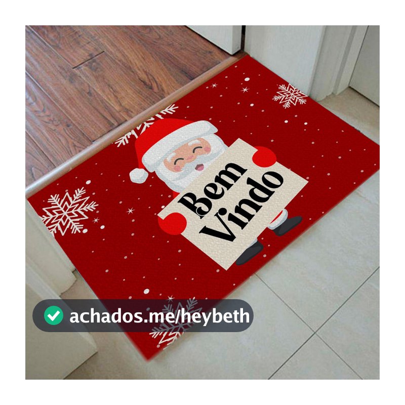 Tapete Capacho Natalino Antiderrapante | Decoração de Entrada Natal