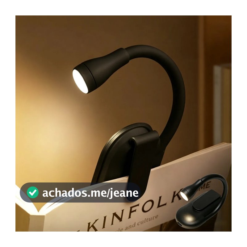 Luz De Leitura Recarregável Luminaria Led De Livro Com Clipe
