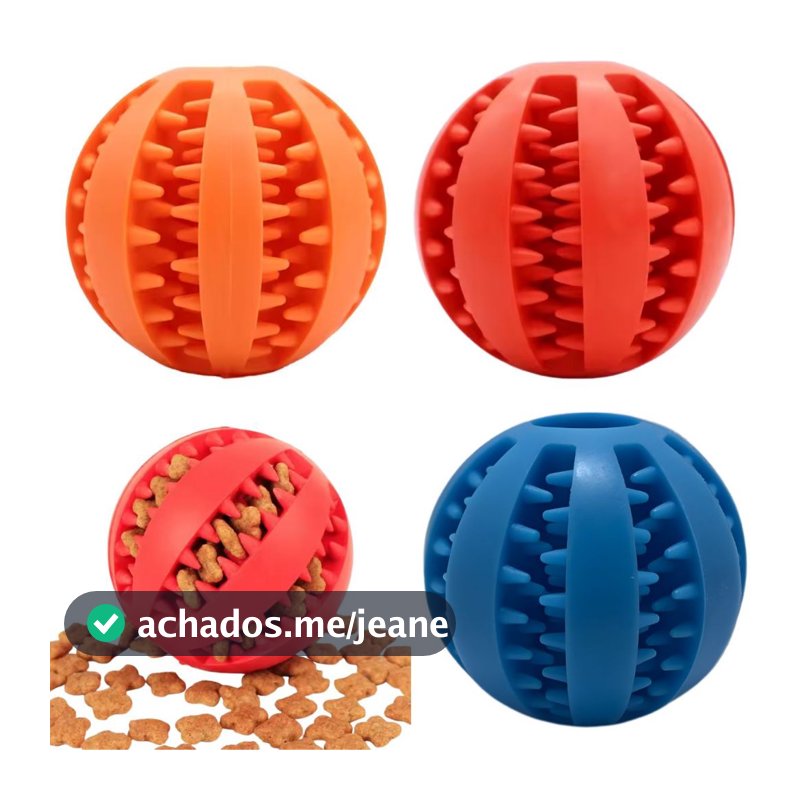 Bola Multifuncional Bolinha Escova Porta Petisco Cachorro Mordedor Pet Ball