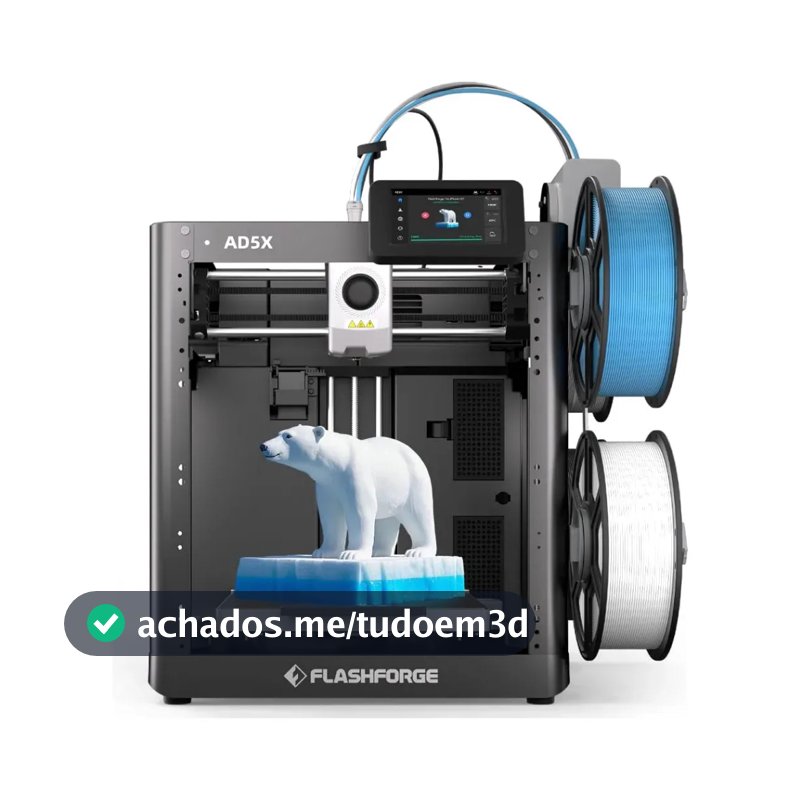 Impressora 3D Flashforge AD5X Multicolor 4 cores core XY Nivelamento Automatico