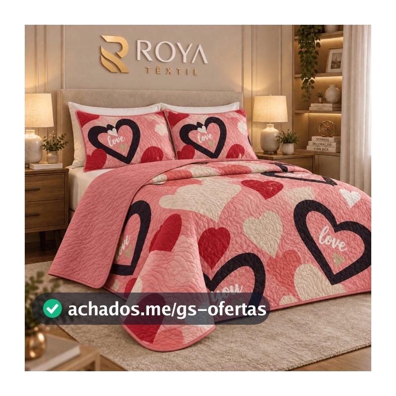 Jogo Colcha Cobre Leito Casal Queen 2,40x2,60 Dupla Face Estampado