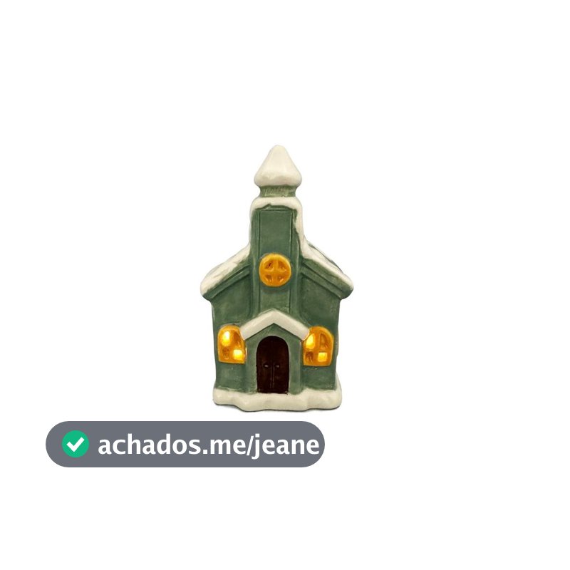 Igreja Casinha Vila Natalina Green Snow  6X6X11CM