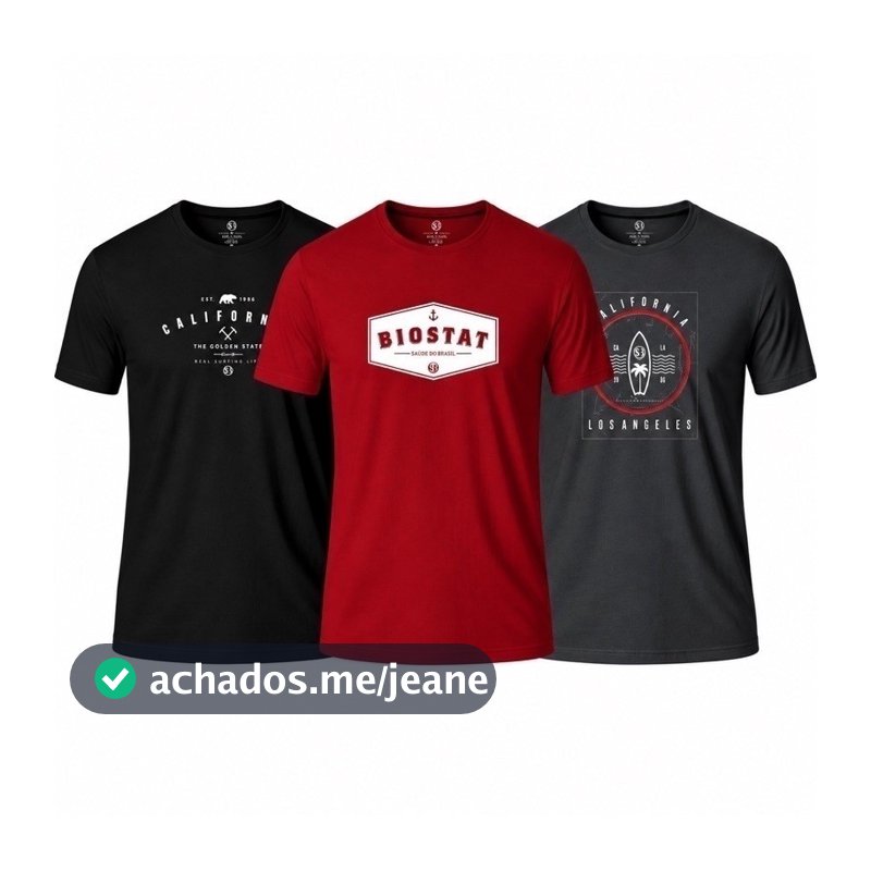 KIT 2 Camisa Camiseta Masculina Sortidas COM ESTAMPA ALEATORIA (MEME, ANIME, STREETWEAR, ETC)
