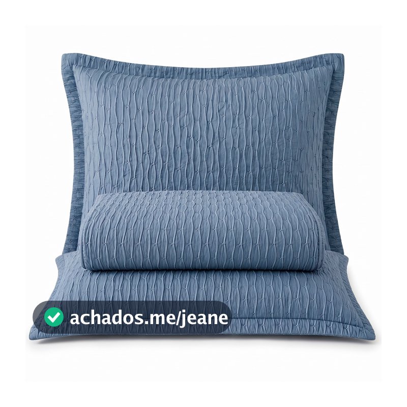 Kit Cobre Leito Percal 300 Fios Dupla Face Plissado Elegance 3 Peças