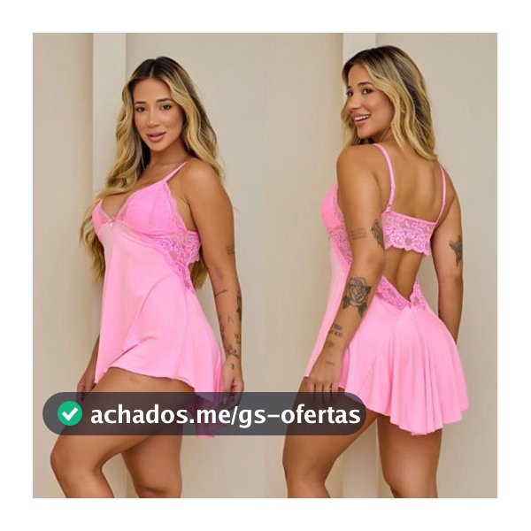 Camisola Sexy Renda | Costa Nua | Pijama Sensual | Roupa de Dormir Sexy | Sem bojo | Lingerie Sexy
