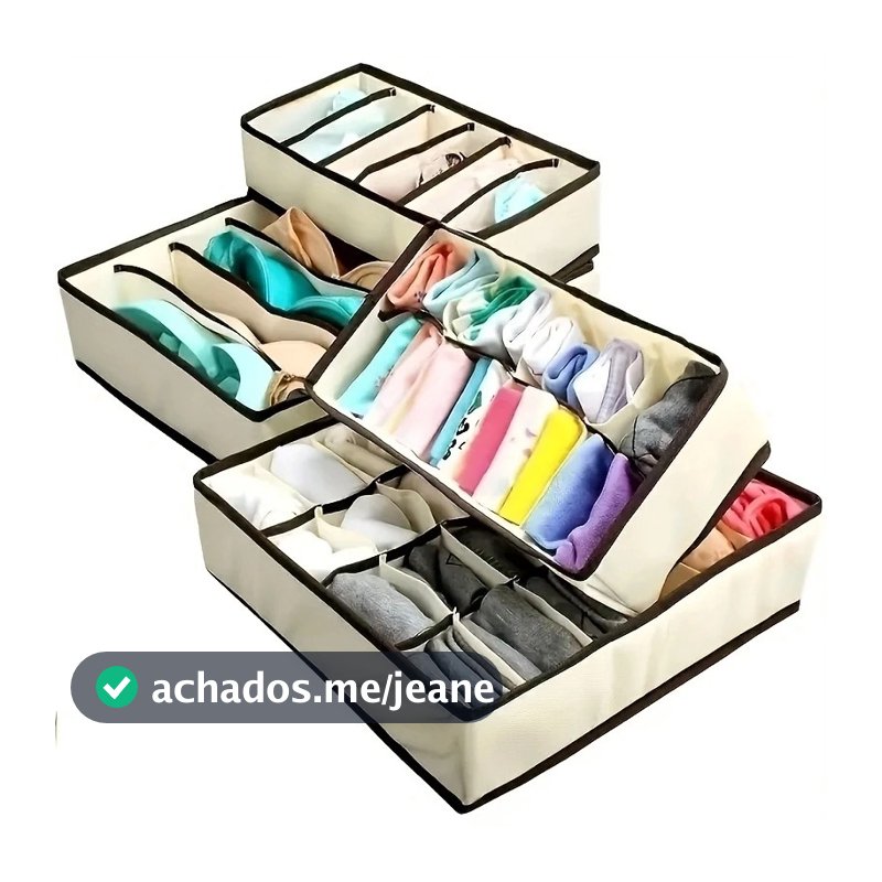 Kit 6 Organizador De Calcinhas Sutiãs Cuecas Meias Gaveta