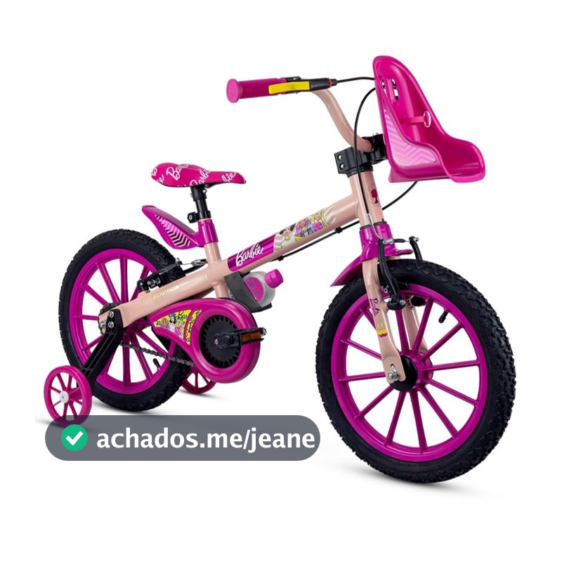 Bicicleta Infantil Aro 16 Freio V-Brake1 Marcha Cestinha/ou Placa Temática Nathor C/ Rodinha Disney