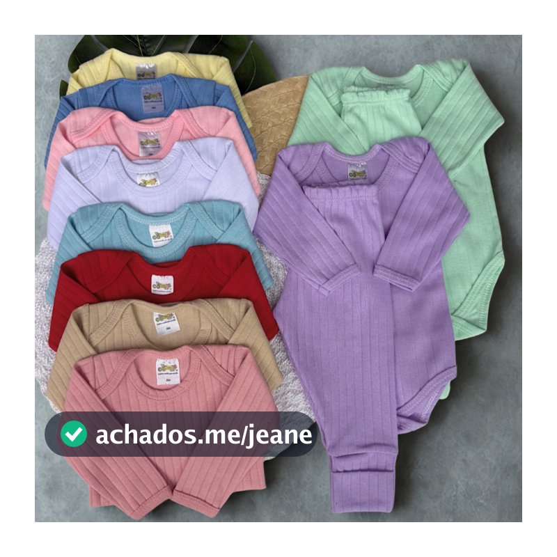 Kit 6 Peças Canelado Premium Roupas de Bebê Conjunto Menino Menina 3 Body e 3 Mijão