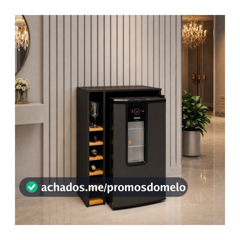 Aparador Planejado com Adega Carvalho p/ Cervejeira ou Frigobar 4008 Cores - MJM Casa dos moveis