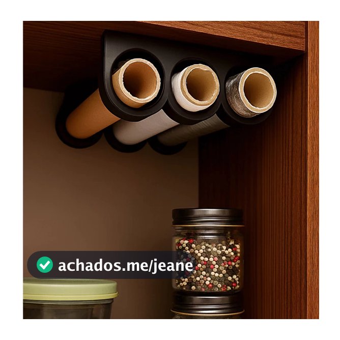 Suporte papel alumínio e plástico filme, papel manteiga .Organizador de armário cozinha.Porta rolo de cozinha 3 em 1
