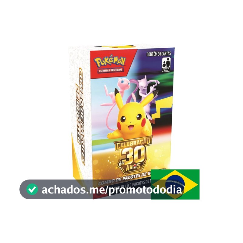 Combo de Booster Pokémon TCG Copag Original Português Diversas Coleções Celebração 30 Anos Mini BB Pacotes Box
