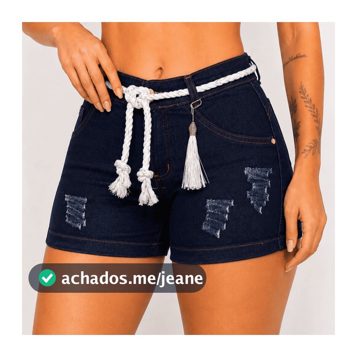 Short Jeans Feminino Com Lycra Cintura Alta Premium Moda Tendência Verão
