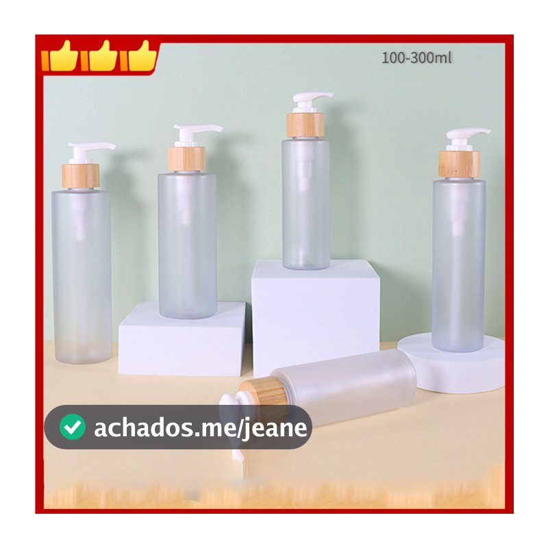 sub-Engarrafamento 100ml-300ml Plástico pet Bomba De Madeira De Bambu Tipo Prensa Garrafa De Loção gel De Banho
