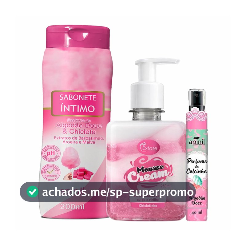 KIT Feminino Hidratante Corporal Creme Beijável + Sabonete Líquido + Perfume Íntimo SEX SHOP