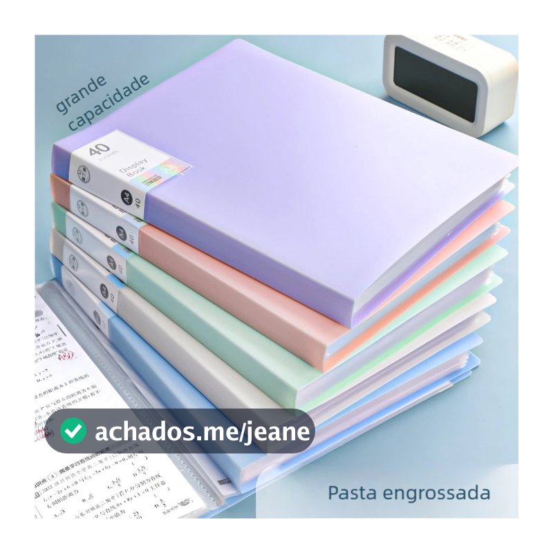 Pasta Catálogo A4 - Kit Inclui 60 Envelopes de Plástico, para Organização de Documentos em Casa e Escritório, Portátil e