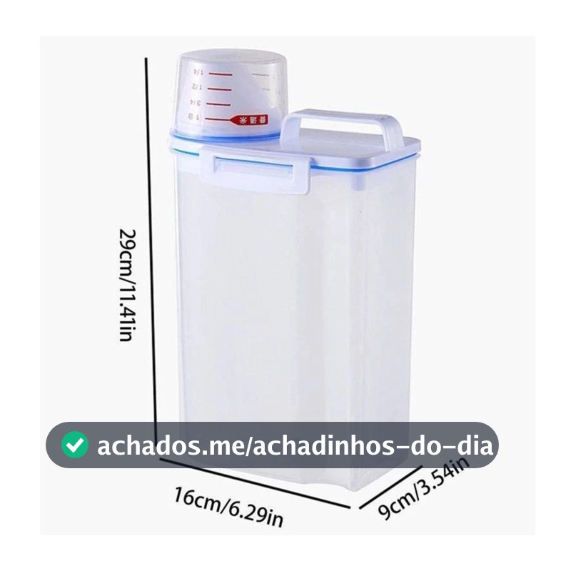 Pote Hermético 2.5L Com Copo Medidor Bico Dosador Cozinha Mantimentos Lavanderia Multiuso Organizado