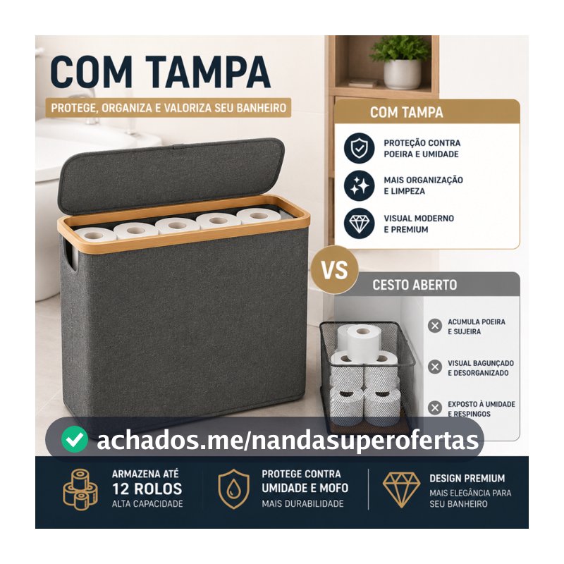 Cesto De Papel Higiênico Para Banheiro Com Tampa Cesta De Armazenamento Multiuso