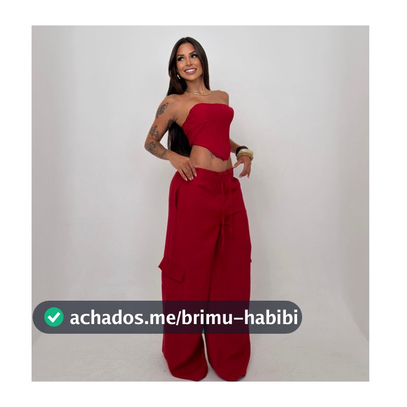 Conjunto Feminino Corset Tomara Que Caia Calça Wide Leg Alfaiataria