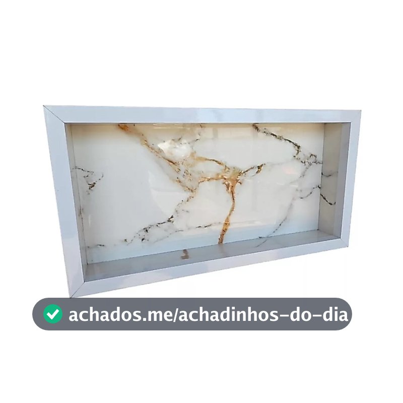Nicho De Porcelanato 60x30 Calacata Gold com Bordas de Alumínio - Decoração de Banheiro e Lavabo