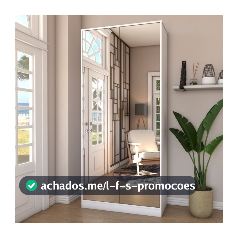 Sapateira Rubi 2 Portas com Espelho 1 Gaveta para 15 pares de Sapato