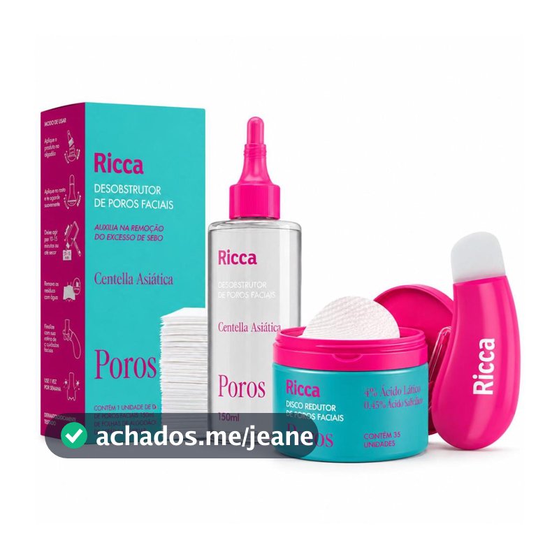 Kit Ricca Facial:Desobstrutor De Poros e Disco Redutor De Poros