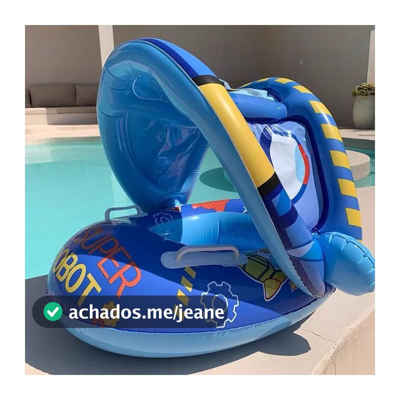 Boia Infantil Com Proteção Solar Cobertura Bote Bebe Piscina