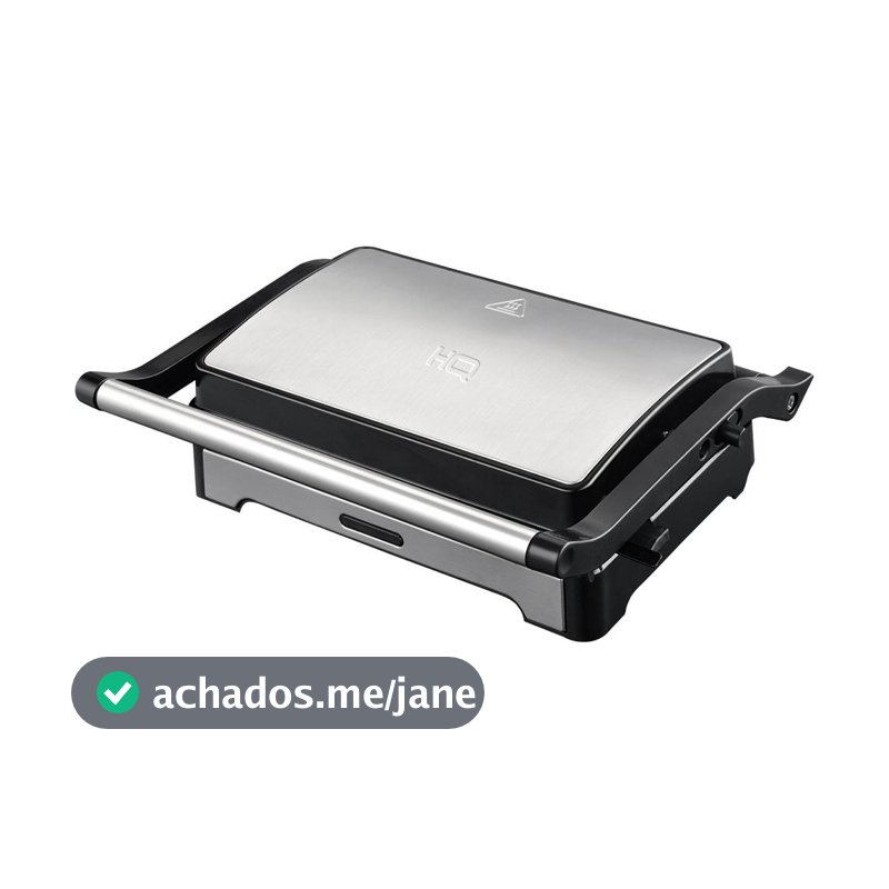 Sanduicheira e Mini Grill HQ 180º 1000W Antiaderente Inox HQ-SG002 220V