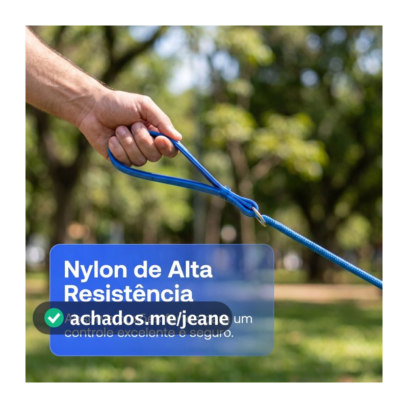 Guia Antipuxão para Cães Médio/Grande, Náilon Refletivo, Alça TPE, Sistema Slip Lead
