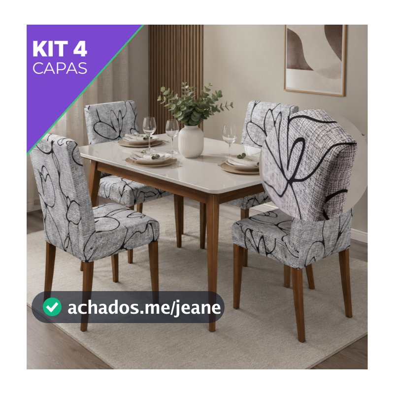 Kit 4 Capas Para Cadeiras de Jantar Spandex Importado Elástico Várias Cores