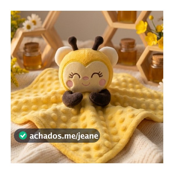 Naninha de Abelhinha Prendedor De Chupeta Chocalho 🐝 Bebê Fofo, Macio e Perfeito Presente