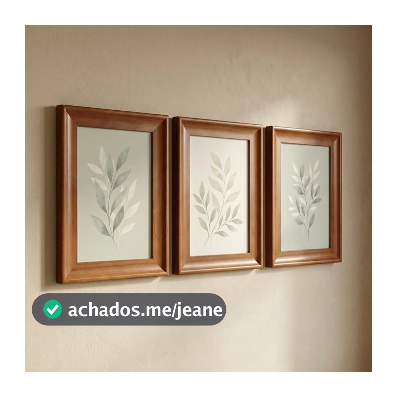 Kit de moldura de madeira com vidro - cor mel - 30x40