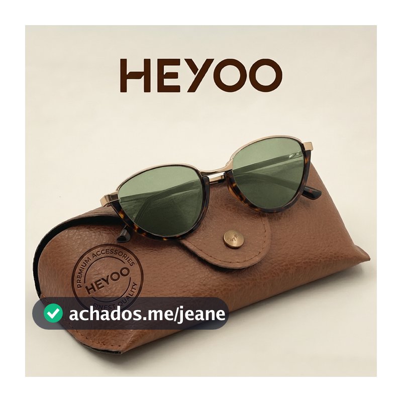 HEYOO Óculos Gatinho Retrô Semi Metal Polarizado UV400, Estilo Sofisticado para Uso Cotidiano e Trajeto