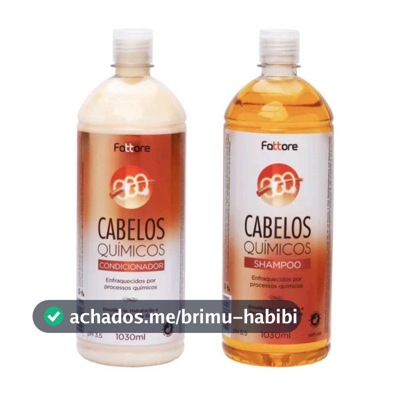 Kit Shampoo + Condicionador Pós Química para Cabelos Enfraquecidos e Danificados 1L Fattore 1030ml Hidratação e Recompos
