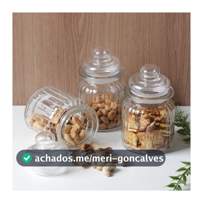 Conjunto 3 Potes de Vidro Com Tampa Hermética 280ml - Hauskraft
