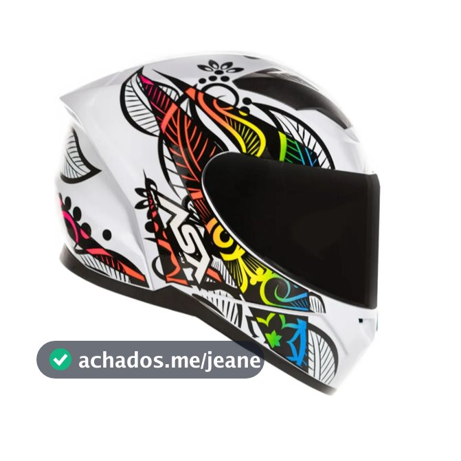 CAPACETE ASX CITY FLOWERS BRANCO