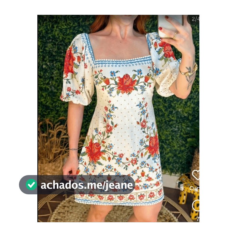 FARM - Vestido curto Memórias de Flor - Novo com Tag