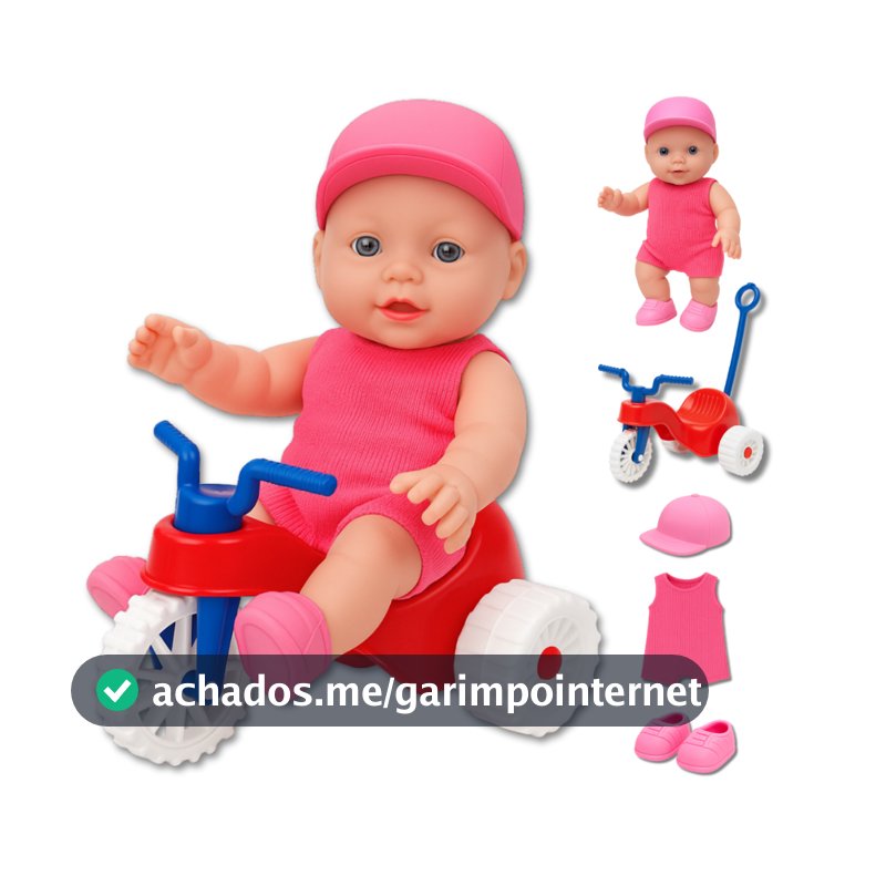 boneca infantil menina criança pequena bebê reborn + acessórios Promoção